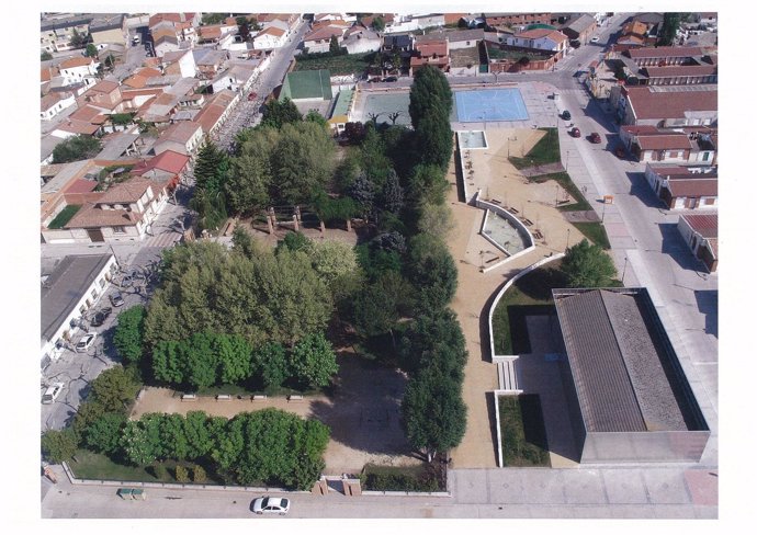 Vista aérea del Parque Jardines de Castilla.