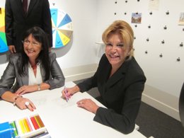 E.Durán (Obra Social La Caixa)  y la baronesa Carmen Thyssen