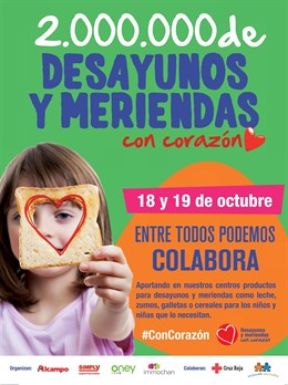 Campaña #ConCorazón para lograr dos millones de desayunos y meriendas