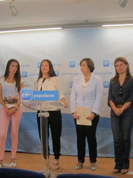 Las diputadas autonómicas del PP-A Martín, Soto, Corredera y Espinosa
