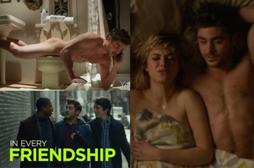 Zac Efron desnudito en el trailer de su nueva película