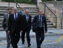 Iglesias y Ortiz a su llegada a los juzgados