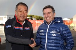 Jorge Martínez Aspar con Honda
