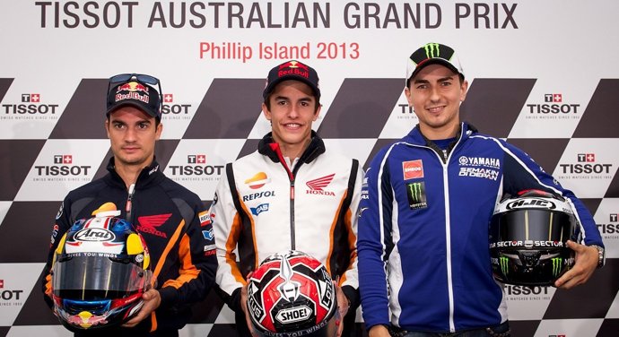 Dani Pedrosa, Marc Márquez y Jorge Lorenzo