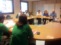 Reunión entre Joana Maria Camps y los Comités de Huelga