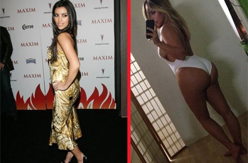 Kim Kardashian comparacion trasero desde 2007 hasta 2013