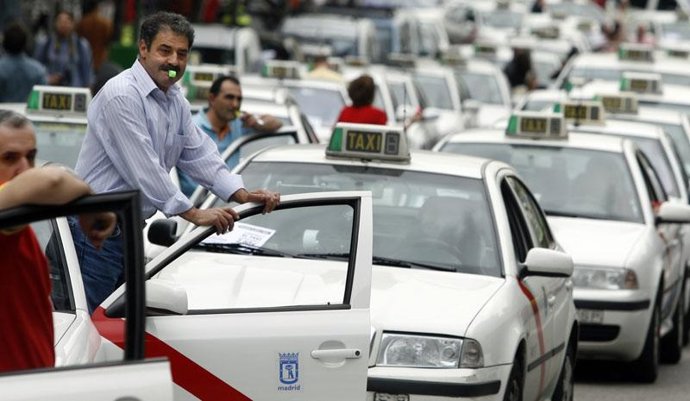 Manifestación de taxistas en Madrid