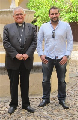 Demetrio Fernández y Pablo Moreno en el Obispado