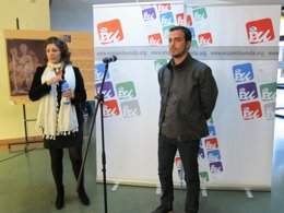 Yolanda Díaz y Alberto Garzón en las jornadas celebradas por EU en Santiago