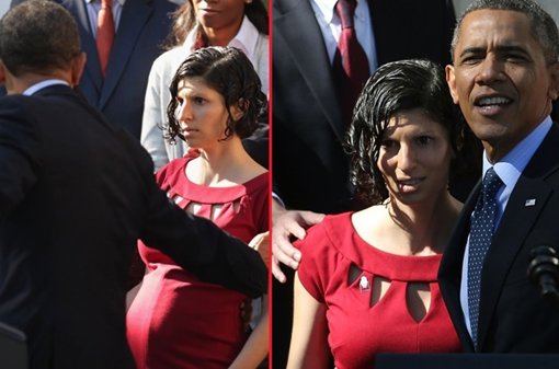 Obama socorre a una embarazada durante un discurso