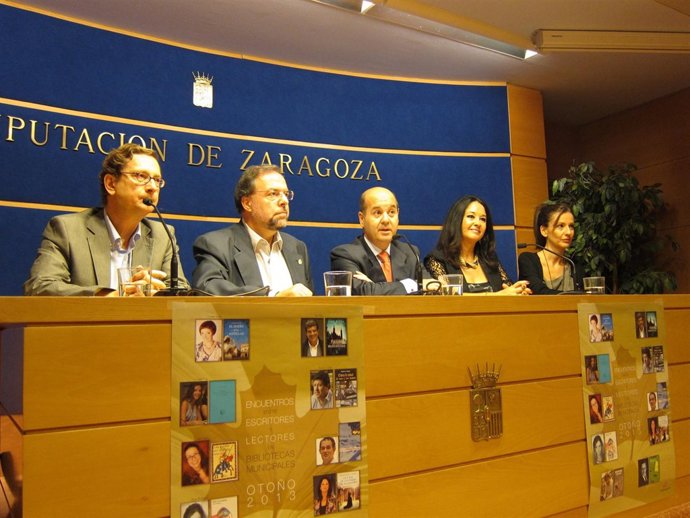 Melero, Fuster, Moreno, Lasala y Ruiz en la rueda de prensa en DPZ