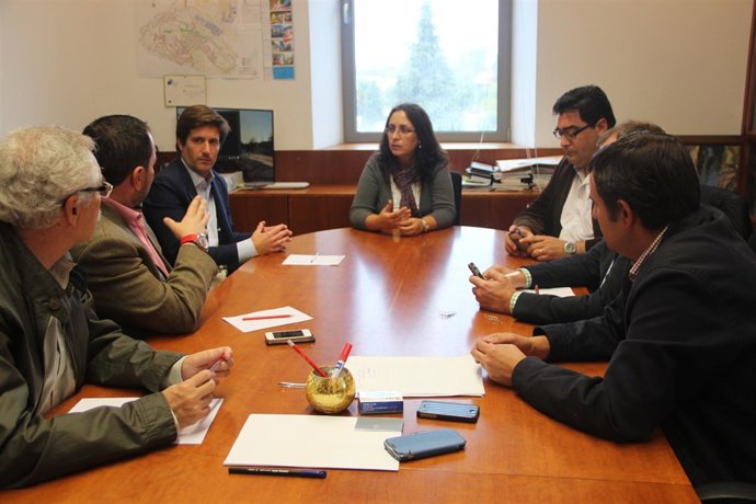 El secretario general del PP de Huelva, Guillermo García Longoria, en Riotinto.