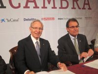 Mas tira de ironía y agradece que le dejen intervenir con un discurso en un acto de la Cámara de Comercio de Barcelona