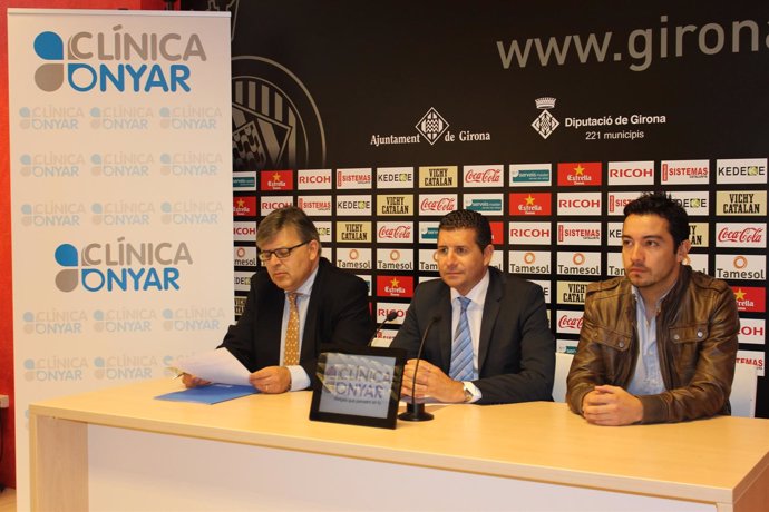 Presentación del acuerdo entre Clínica Onyar y el Girona Futbol Club