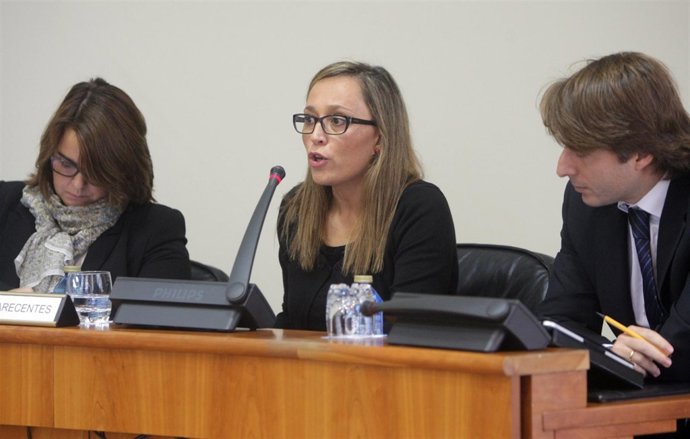 A conselleira de Facenda, Elena Muñoz Fonteriz, en comisión parlamentaria.