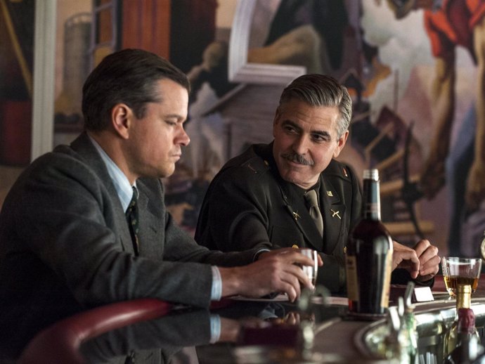 George Clooney y Matt Damon en The Monuments Men