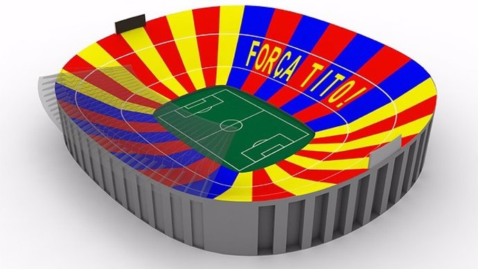 Mosaico para el clásico Barcelona - Real Madrid dedicado a Tito Vilanova