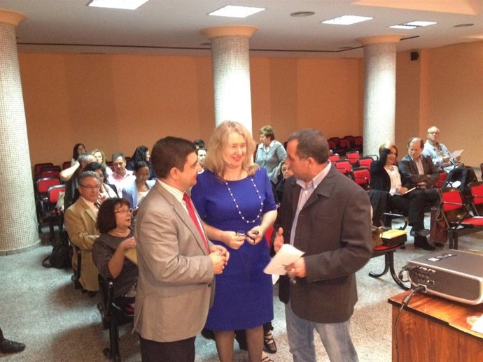 Reyes, Medina y Almazán en el seminario sobre rutas y construcción del paisaje.