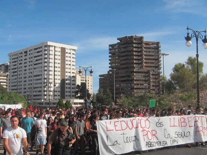 Manifestación estudiantil en Valencia