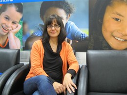 Najwa Mekki en la sede de UNICEF en Madrid