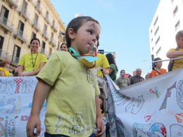 Miles de personas se manifiestan por Barcelona contra la ley Wert y los recortes