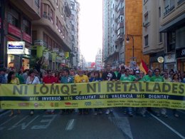 Manifestación en Valencia contra la Lomce y los recortes en educación.