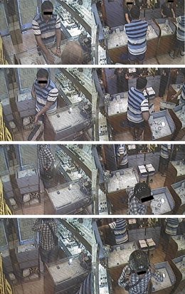 Secuencia de uno de los robos en una tienda de compraventa de oro