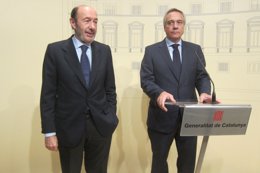 Alfredo Pérez Rubalcaba y Pere Navarro