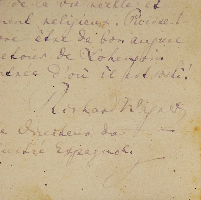 Carta de Wagner subastada en La Suite