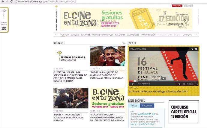 Página web del Festival de Málaga. Cine Español