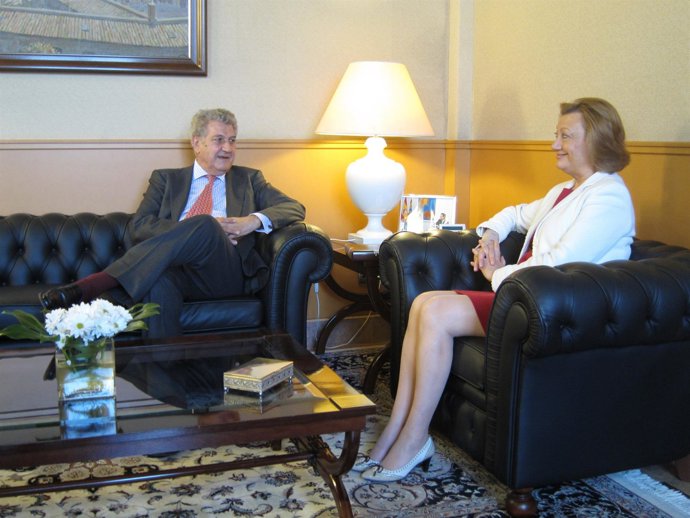 Posada y Rudi este viernes en su reunión en Zaragoza