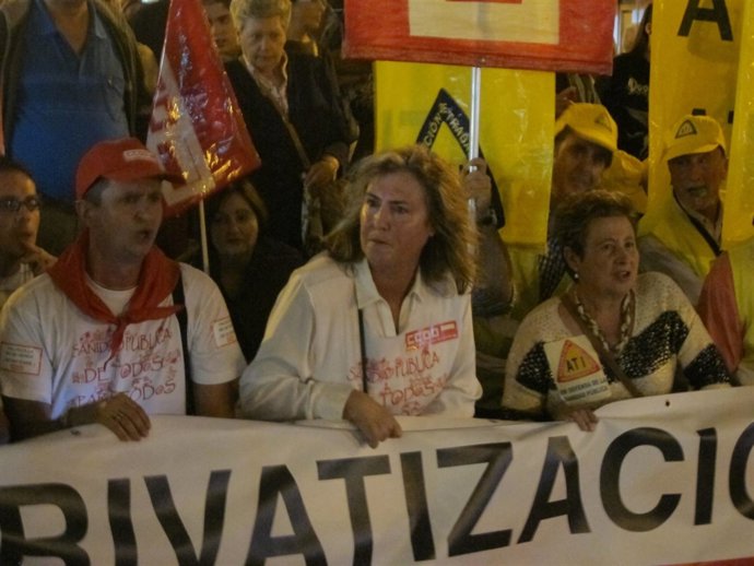 Asunción Ruiz Ontiveeros en la manifestación