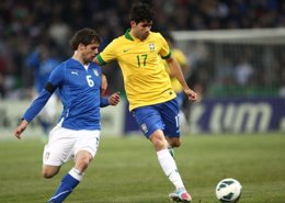 Diego Costa con la selección brasileña