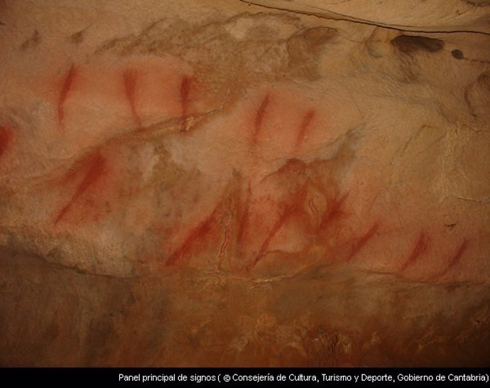 Motivos pictóricos en la cueva de Santián