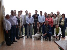 Cristóbal Fernández con la nueva Ejecutiva del PSOE en Sedella