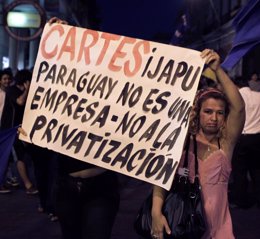 Manifestaciones contra la privatización en Paraguay