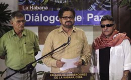 Representantes de las FARC en los diálogos de paz con el Gobierno de Colombia.