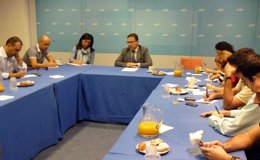 Serafín Castellano durante el desayuno con la prensa