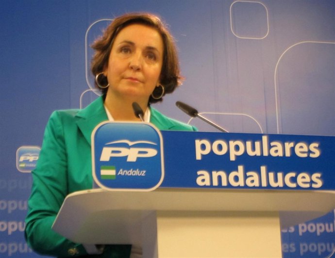 La vicesecretaria de Organización del PP-A, Ana Corredera, hoy en rueda de prens
