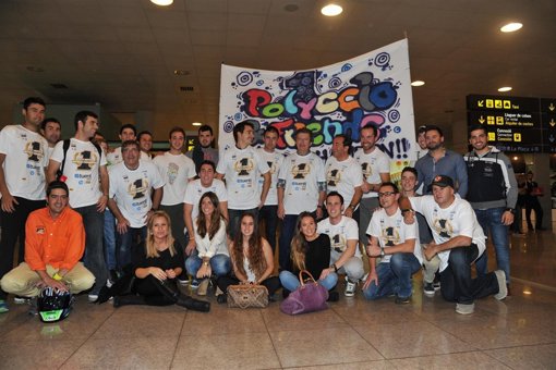 Llegada de Pol Espargaró a Barcelona tras su título en Moto2