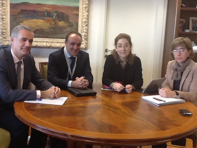 Rebolé, Esparza, Nieto y Aguilar durante la reunión