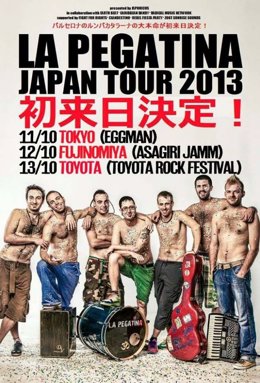 Cartel promocional de la gira de La Pegatina por Japón