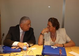Catalá junto a Barberá en la reunión del patronato de Feria Valencia