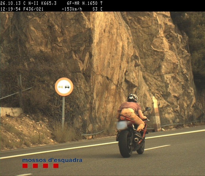 Motorista interceptado en Sant Pol de Mar