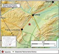 El IGN eleva a 2,8 el terremoto en Puerto Lumbreras(Murcia), que se suma a los 8 registrados este martes en España
