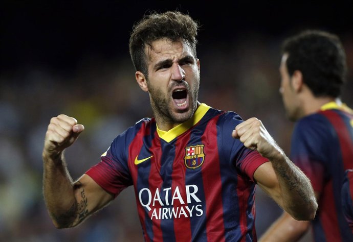 Cesc Fabregas celebra un doblete