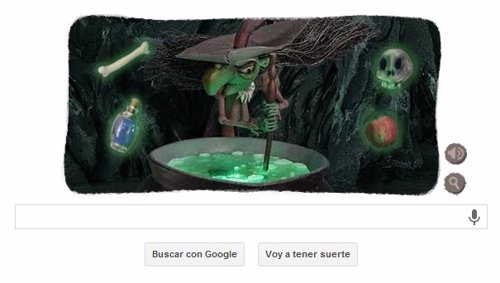 Doodle Google pone a una bruja a cocinar pociones por Halloween