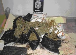 I)magen de los 7,5 kilos de marihuana incautados en Ponferrada (León)