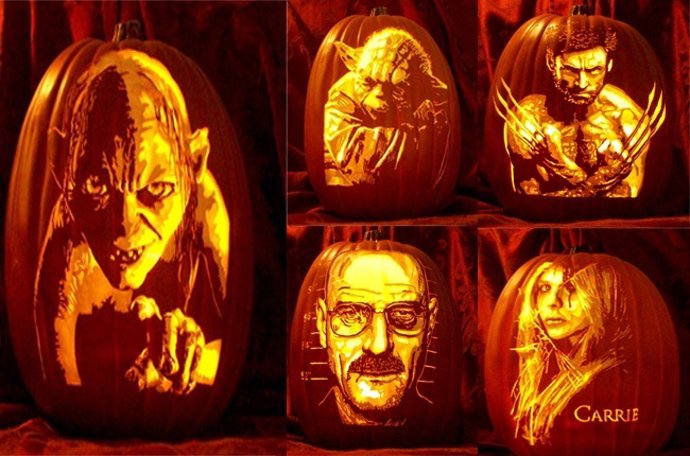 Los personajes más famosos en calabaza