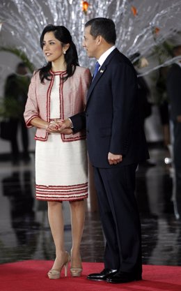 La primera dama y el presidente de Perú, Nadine Heredia y Ollanta Humala.